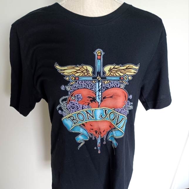 Bon Jovi Bella Canvas Black Graphic Tee Bon Jovi Bella Canvas Black Graphic Tee